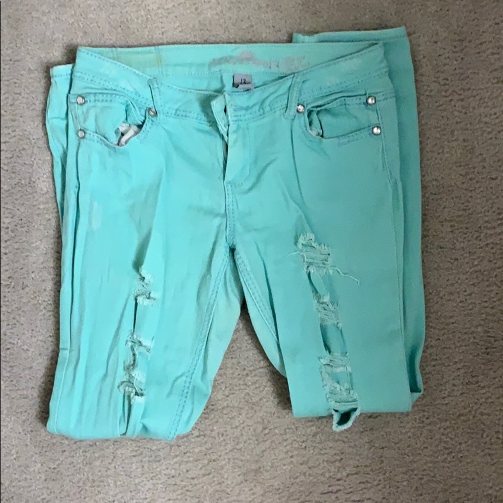 Teal-ish, Green-ish Pants